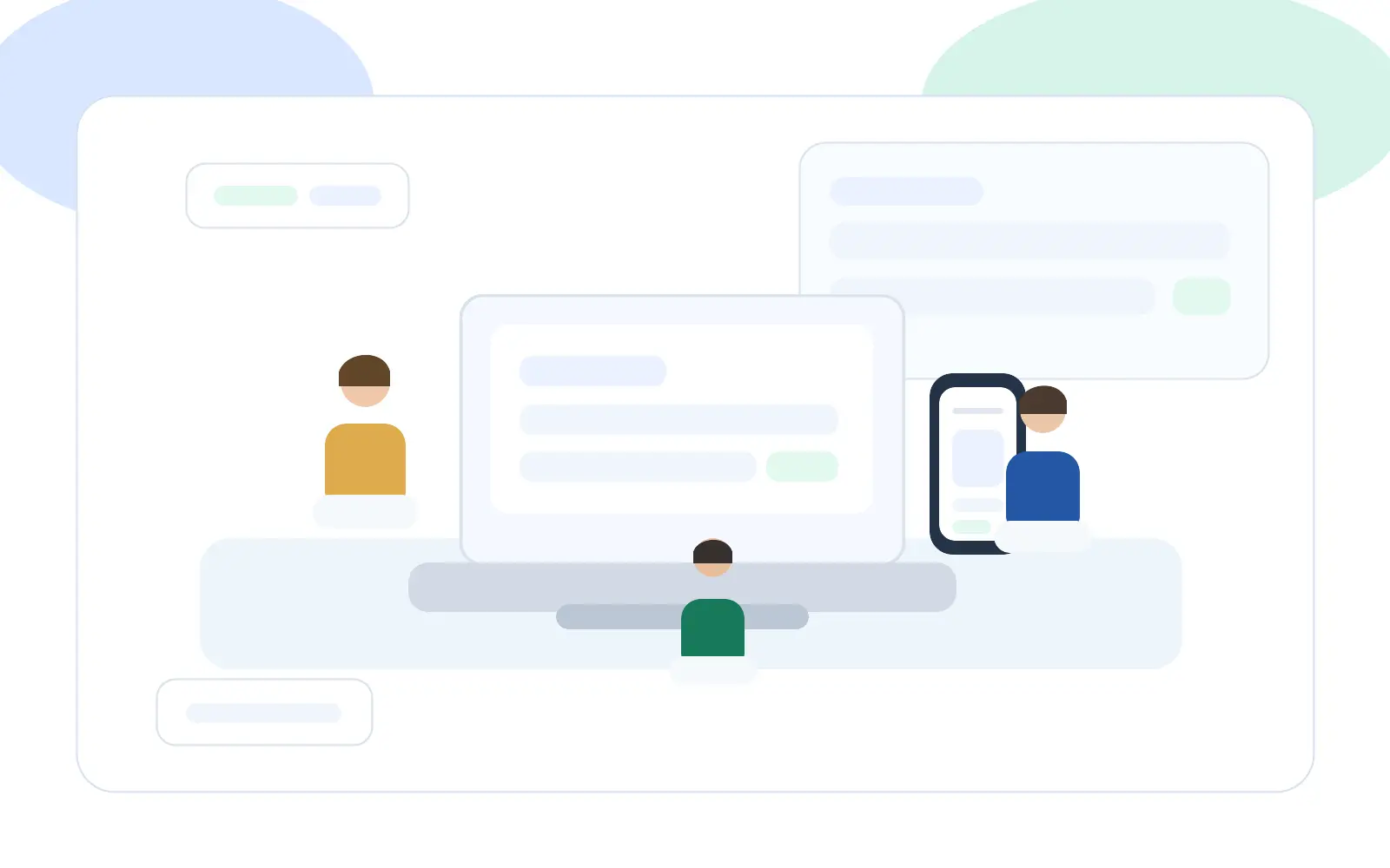 Digitale Vereinsorganisation mit Vorstand, Laptop und Smartphone